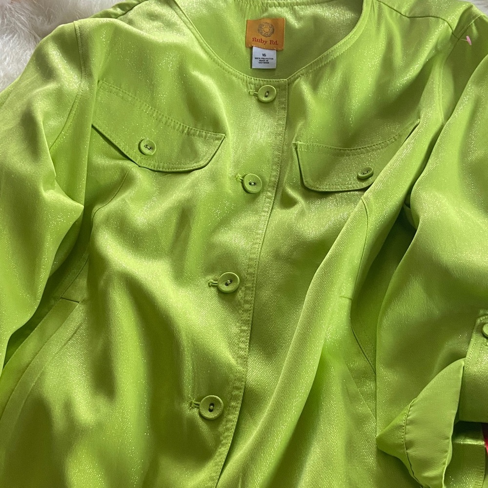 Ruby Rd. Vibrant Green Blazer NWT - image 1